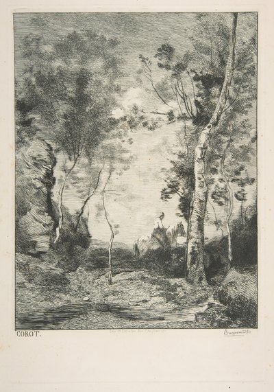 O cavalo branco, 1858. de Felix Bracquemond
