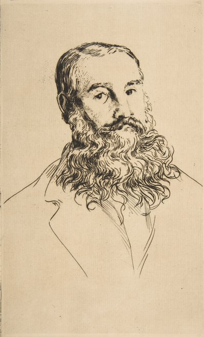 Retrato de Charles Leland, 1871. de Felix Bracquemond
