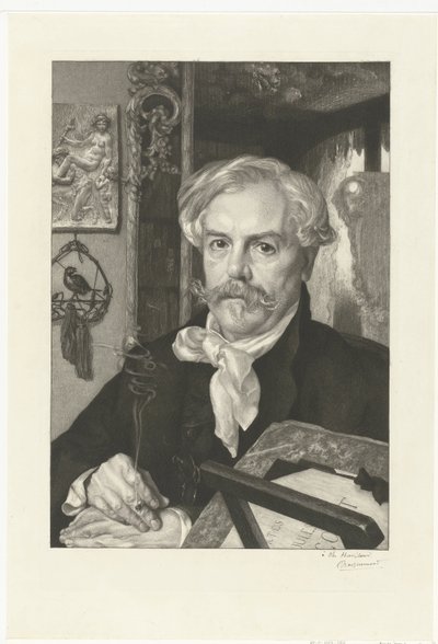Retrato do autor Edmond de Goncourt Retrato de Edmond de Goncourt de Felix Bracquemond