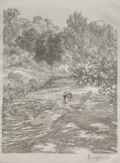 O Banhista, c. 1860-70. de Felix Bracquemond