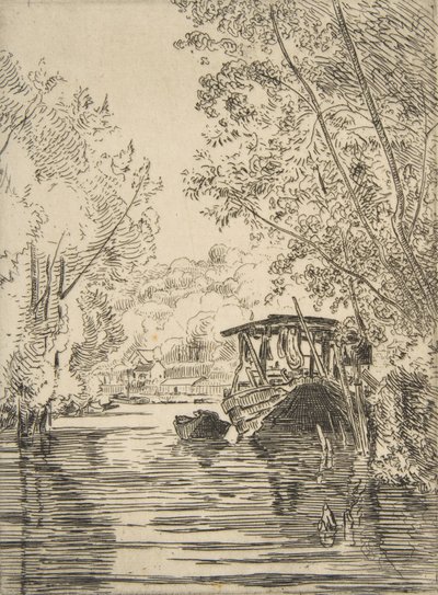 O Barco do Tintureiro Bas-Meudon, ca. 1868. de Felix Bracquemond
