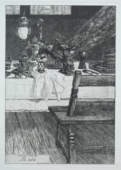 A Tabela, depois de H. Leys, 1868. de Felix Bracquemond