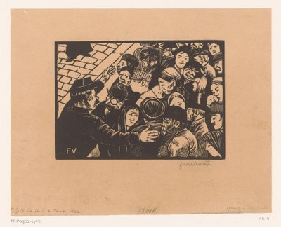 Agente pára uma multidão
La foule à Paris de Felix Edouard Vallotton