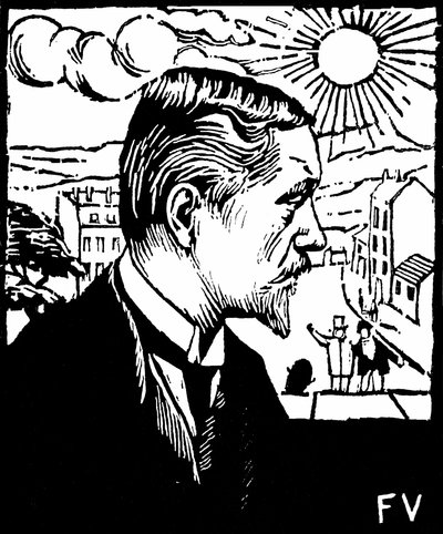Auto-retrato. Madeira cortada por Felix Edouard Vallotton (1865-1925), ca. 1890. Colecção privada. de Felix Edouard Vallotton