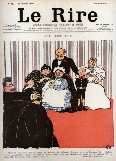 Capa do jornal “” Le Rire ””, nº 36, 13 de julho de 1895: “” Não se mexa mais ” de Felix Edouard Vallotton