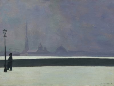 Die Newa, nevoeiro mais leve (La Néva, brume légère). 1913 de Felix Edouard Vallotton