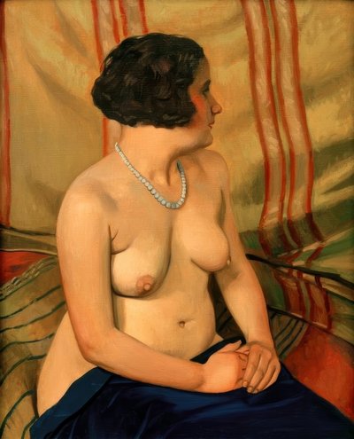 Femme au collier bleu (mulher com colar azul) de Felix Edouard Vallotton
