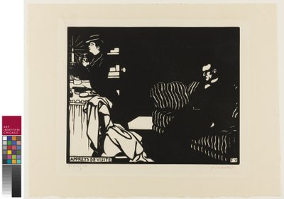 Preparando-se para uma visita, prato oito de Intimacies, 1898 de Felix Edouard Vallotton