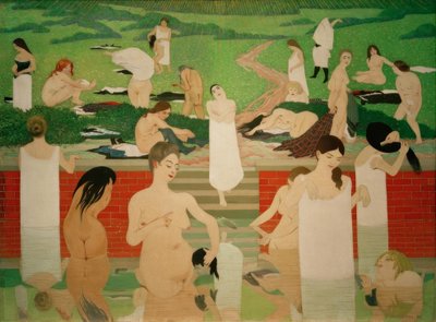 O banho na noite de verão de Felix Edouard Vallotton