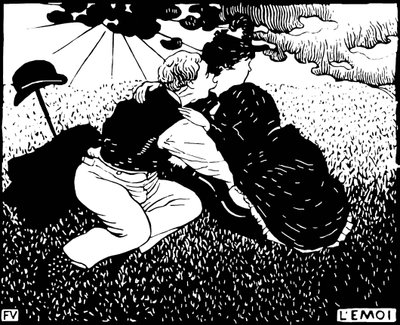 Emoi. Gravura em madeira por Felix Edouard Vallotton (1865-1925) de Felix Edouard Vallotton