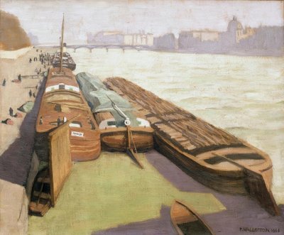 Barcaças, margens do Sena de Felix Edouard Vallotton