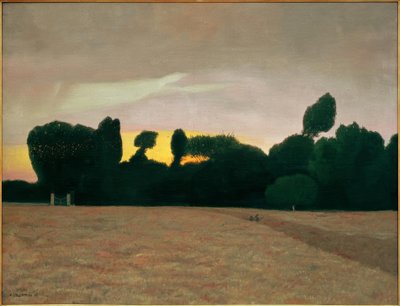 Normandia paisagem, pôr do sol de Felix Edouard Vallotton