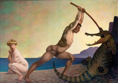 Perseu matando o dragão de Felix Edouard Vallotton