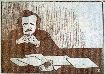 Retrato de Edgar Allan Poe - gravura de Félix Vallotton, circa 1900 de Felix Edouard Vallotton