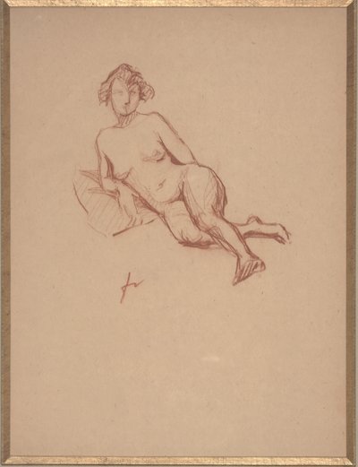 Nu Feminino Reclinado (giz vermelho no papel) de Felix Edouard Vallotton