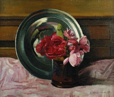 Ainda vida com rosas; Natureza Morte aux Roses, 1920 de Felix Edouard Vallotton
