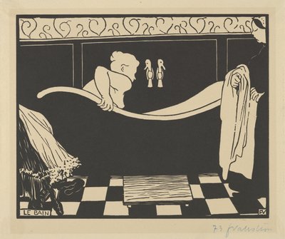 O banho (Le Bain), 1894 (xilogravura em papel de creme wove) de Felix Edouard Vallotton