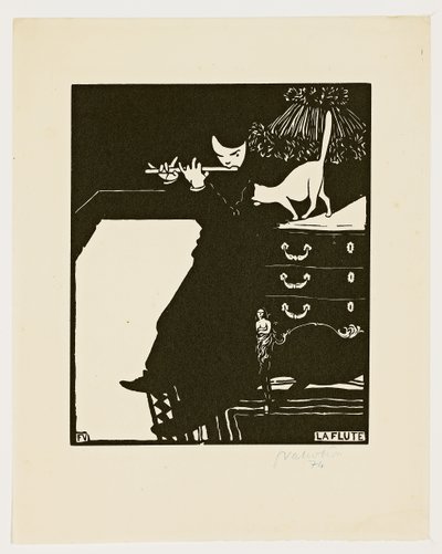 A flauta, da série "Instrumentos musicais", 1896-97 de Felix Edouard Vallotton