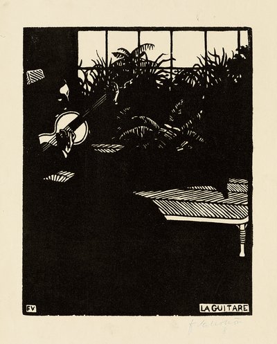 The Guitar, da série "Musical Instruments", V, 1897 de Felix Edouard Vallotton