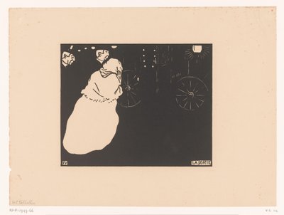 Dois cavalheiros e uma senhora em uma carruagem La Sortie (título no objeto) de Felix Edouard Vallotton