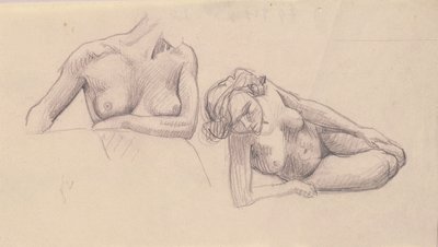 Dois estudos de nus femininos de Felix Edouard Vallotton