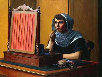 Jovem mulher colocando batom; Jovem colocando batom, 1925 de Felix Edouard Vallotton