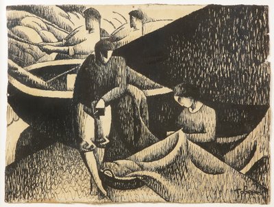 Le Filet, c.1912 (tinta no papel) de Felix Elie Tobeen