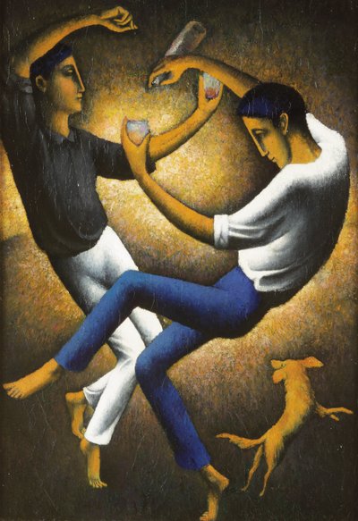 Les Deux Basques, c.1912 (óleo sobre tela) de Felix Elie Tobeen