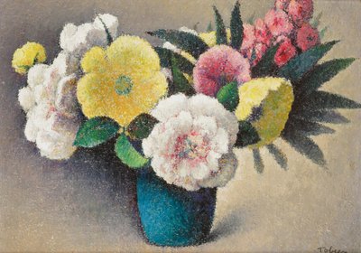 Natureza morta com flores (óleo sobre tela) de Felix Elie Tobeen