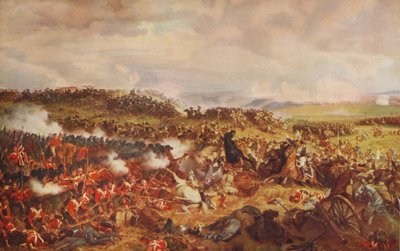 Carga dos Cuirassiers franceses em Waterloo, 1874, c1915 de Felix Henri Emmanuel Philippoteaux