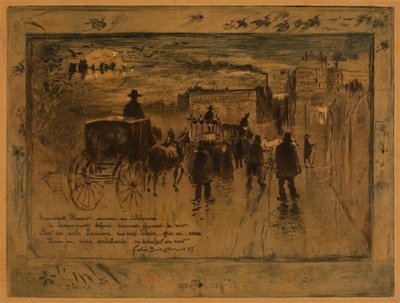 Cortejo fúnebre no Boulevard de Clichy (Procissão Fúnebre no Boulevard de Clichy) de Felix Hilaire Buhot