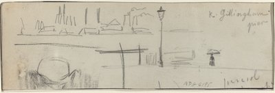 Gillingham Pier, Londres [verso] de Felix Hilaire Buhot