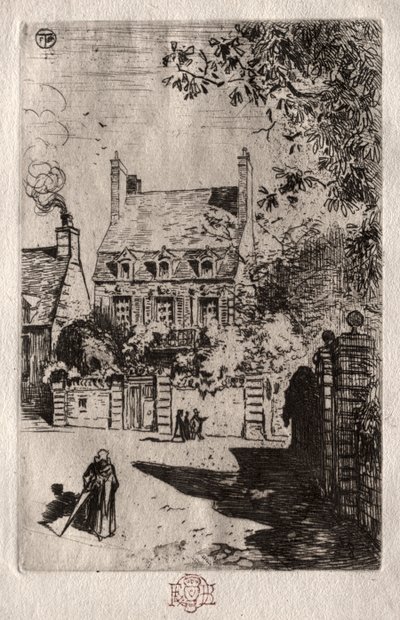 Na província: A casa em Orléans, c. 1875 de Felix Hilaire Buhot