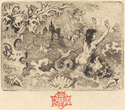 2ª vinheta de O Diabo Apaixonado de Jacques Cazotte, 1878. de Felix Hilaire Buhot