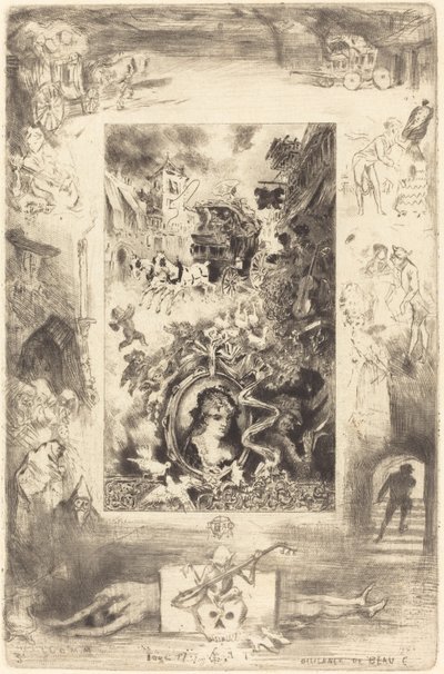 A diligência de Beaucaire (A diligência de Beaucaire) de Felix Hilaire Buhot