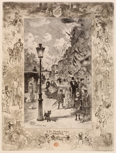 Feriado Nacional no Boulevard Clichy Feriado Nacional no Boulevard de Clichy, 1878. de Felix Hilaire Buhot