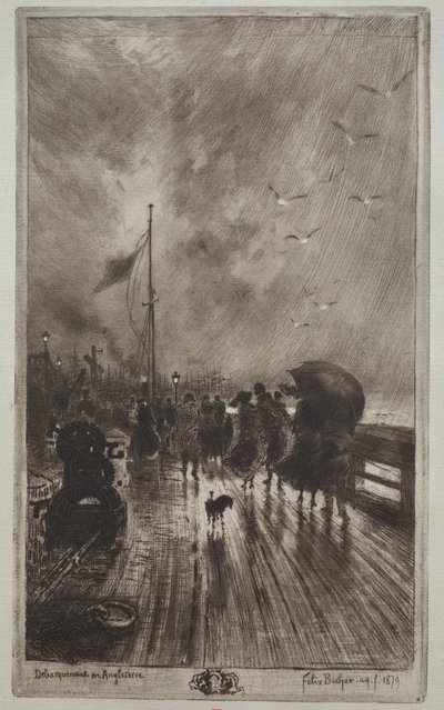 Desembarque na Inglaterra de Felix Hilaire Buhot
