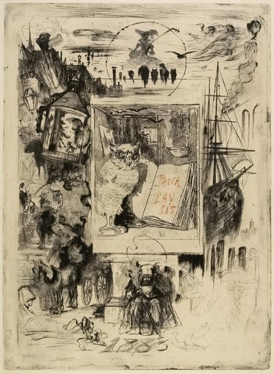 A coruja, 1883 de Felix Hilaire Buhot