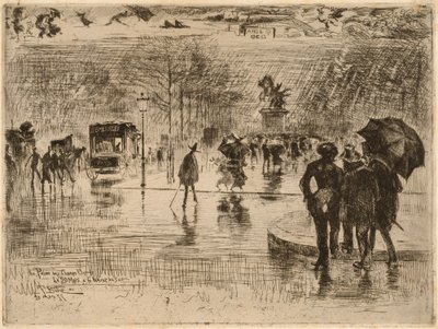 O Retorno dos Artistas, 1877. de Felix Hilaire Buhot