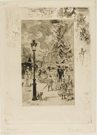Feriado Nacional no Boulevard Clichy de Felix Hilaire Buhot