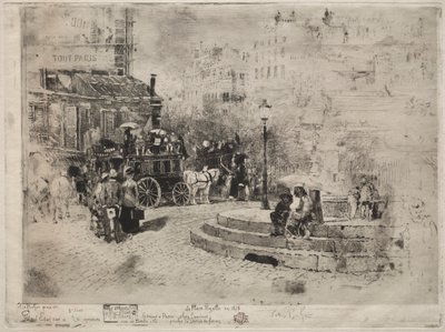 Lugar Pigalle em 1878 de Felix Hilaire Buhot