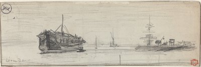 Embarque no Porto de Londres [reto], c. 1884. de Felix Hilaire Buhot