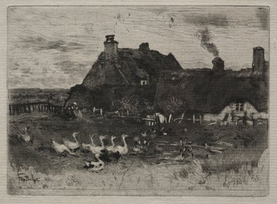 Casas de colmo, 1878. de Felix Hilaire Buhot