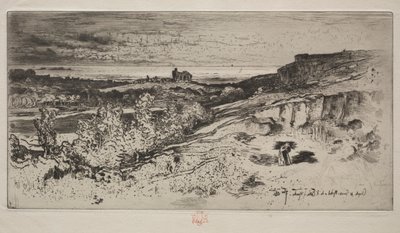 A capela Saint-Michel em Lestre, 1881. de Felix Hilaire Buhot