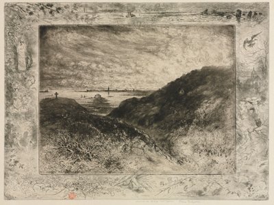 O Penhasco: Baía de Saint-Malo de Felix Hilaire Buhot