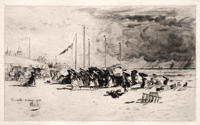 A tempestade em Trouville de Felix Hilaire Buhot