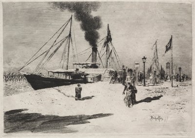 O cais em Trouville de Felix Hilaire Buhot