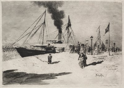 O cais em Trouville, 1877. de Felix Hilaire Buhot