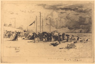 Tempestade em Trouville de Felix Hilaire Buhot