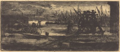 O antigo estaleiro em Rochester de Felix Hilaire Buhot